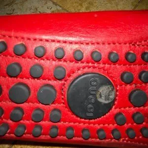 Gucci | Shoes | Gucci Red Leather Diamante Drive Shoes Good  display picture 1